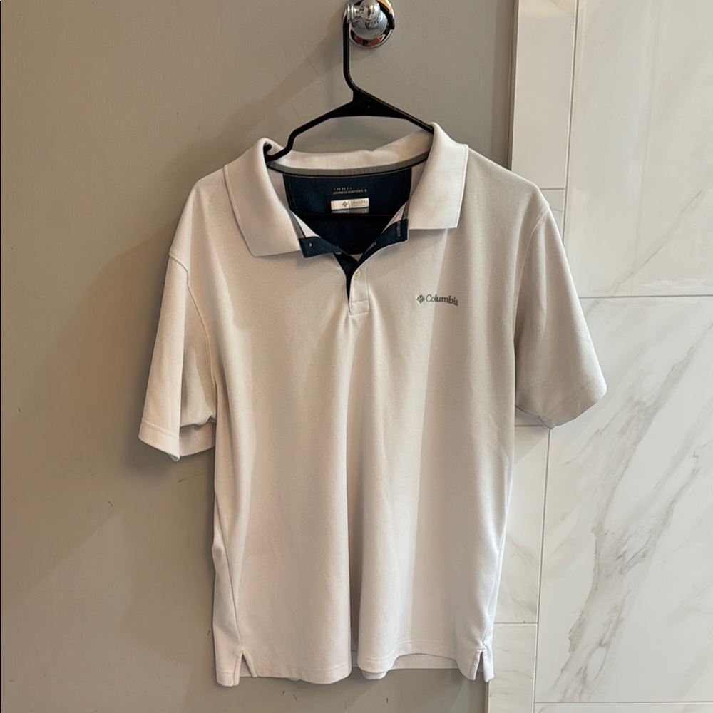 Columbia White Polo Shirt with Classic Design